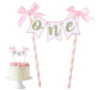 Topper per torta con fiocco rosa per feste per il primo compleanno della ragazza con fiocco rosa topper per torta per memorabile primo compleanno decorazioni per torte per baby shower forniture per