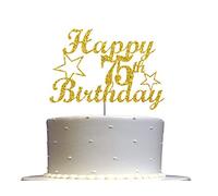 Topper per torta con glitter dorati per 75 compleanni, idea di decorazione per feste di 75 anni, ottima qualità, con brillantini a doppio lato, in acrilico Prodotto negli Stati Uniti.