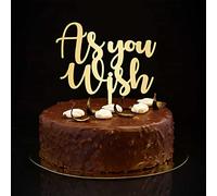 Topper per torta con scritta "As you wish", con scritta in lingua inglese "Mr & Mrs", elegante decorazione per torta di nozze e sposo, per matrimoni, anniversari, feste, regali di addio al nubilato
