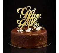 Topper per torta con scritta "God Gave Me You" Mr & Mrs, con glitter, color oro, personalizzabile con sposa e sposo, decorazione per matrimoni, anniversari, feste, addio al nubilato, regali per lui