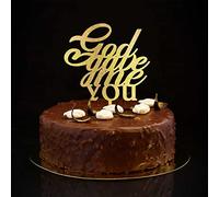 Topper per torta con scritta "God Gave Me You" Mr & Mrs. Glitter oro personalizzato elegante sposa e sposo topper per torta per matrimoni, feste di fidanzamento decorazioni per addio al nubilato