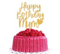 Topper per torta con scritta "Happy Birthday Mum", decorazione per torta a tema mamma, festa di compleanno
