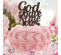 Topper per torta con scritta in inglese "God Gave Me You", per matrimonio, con scritta "Mr & Mrs", decorazione per torta romantica con sposa e sposo, decorazioni per feste di fidanzamento e addio al