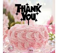 Topper per torta con scritta in inglese "Thank You" e "Mr & Mrs", decorazioni per torte personalizzate, per addio al nubilato, regali di fidanzamento per coppie, acrilico, nero