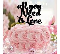 Topper per torta con scritta in lingua inglese "All You Need Is Love", per matrimonio, con scritta "Mr & Mrs", decorazione romantica per torta di addio al nubilato, regalo di fidanzamento per coppie