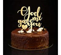 Topper per torta con scritta in lingua inglese "God Gave Me You", con scritta in lingua inglese "Mr and Mrs" e "Mr and Mrs", decorazione per torta di fidanzamento e matrimonio, con sagoma di sposa e