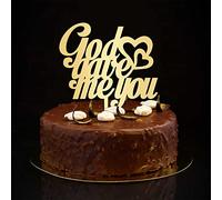 Topper per torta con scritta in lingua inglese "God Gave Me You", per matrimonio, con scritta "Mr & Mrs", con silhouette romantica, per fidanzamenti, futuri sposi, bomboniere, regali per addio al