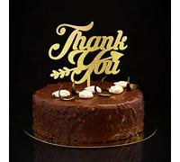 Topper per torta con scritta in lingua inglese "Thank You" e "Mr & Mrs", con scritta in lingua inglese "Mr & Mrs" e scritta "Thank You" (lingua italiana non garantita)