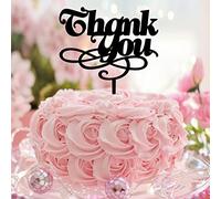 Topper per torta con scritta "Thank You Mr & Mrs", elegante decorazione per torta con sposa e sposo, per matrimoni, addio al nubilato, feste, regali per lui/lei, in acrilico, nero
