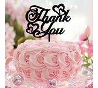 Topper per torta con scritta "Thank You" Mr & Mrs, in acrilico, nero, elegante, per sposi e sposi, per matrimoni, addio al nubilato, forniture per feste di addio al nubilato