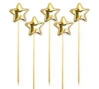 Topper per torta con stelle glitterate, Topper per cupcake con stelle - 5 plettri per cupcake a stella | Decorazioni per torte per uso alimentare, decorazioni per alimenti da forno per il com