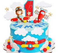 topper per torta di aeroplano decorazioni per torta di aeroplano topper per torta di aeroplano per il tempo vola decorazioni per il primo compleanno decorazioni per il compleanno di aeroplano