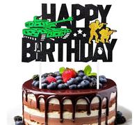 Topper per torta di buon compleanno, decorazione per torta con soldato glitterato, per feste a tema militare, feste di compleanno