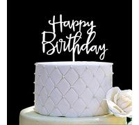 Topper per torta di compleanno, decorazione per festa di compleanno, in acrilico argentato a specchio