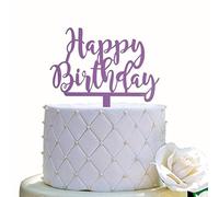 Topper per torta di compleanno, decorazione per feste di compleanno (acrilico viola)
