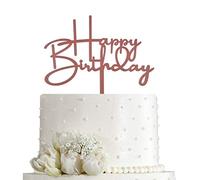 Topper per torta di compleanno, decorazione per feste di compleanno, in acrilico rosa