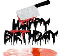 Topper per torta di compleanno di Halloween con scritta "Have a Killer", decorazione per torta di compleanno sanguinante, horror, tema di compleanno, feste di Halloween, decorazioni per torte