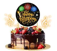 Topper per torta di compleanno musicale a LED, con luce e musica, soffiabile, candele di compleanno, favolosa decorazione per torta per ragazze o donne - suona la canzone di successo "Happy Birthday"