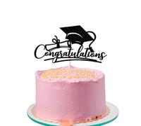 Topper per torta di congratulazioni, decorazione per torta di laurea 2025, inserto per torta personalizzato per scuola elementare e diploma, nero