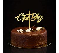 Topper per torta di fidanzamento e matrimonio rustico con scritta "God Bless", con scritta "Mr And Mrs", con glitter, color oro, personalizzabile, per matrimonio, fidanzamento, matrimonio, addio al
