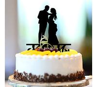 Topper per torta di fidanzamento e matrimonio rustico con scritta Mr and Mrs personalizzata, con nomi personalizzati, data di fine anno, romantico, per sposi e sposi, decorazione per feste di