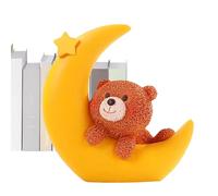 Topper per torta di orso e luna, orso di sonno sulla torta di luna della torta di luna,Ornamento della statua 'ufficio | Decorazione della statua della tavola in resina, decorazione della casa