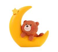 Topper per torta di orso e luna, orso di sonno sulla torta di luna della torta di luna,Scultura decorativa per l'ufficio | Ornamento da tavola decorativo, decorazione per torta Scultura 'orso
