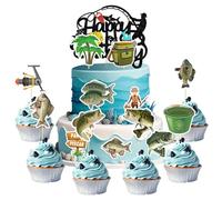 Topper per torta di pesca Decorazioni di compleanno Andato Pesca Cupcake Muffin Decor Pesca Decorazioni per feste di compleanno per la pensione Addio Compleanno Forniture per feste di compleanno