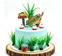 Topper per Torta di Pesca Decorazioni Torta Compleanno, 11 Pezzi Pesca Decorazioni per Torte, Pesca Cake Topper Pesce, Decorazione Torta Pesca per La Festa di Compleanno Babyshower Pensionamento