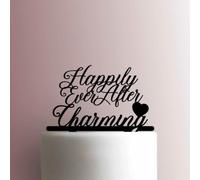 Topper per torta in acrilico con nome "Happily Ever After", larghezza 20,3 cm, colore verde
