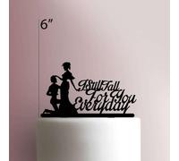 Topper per torta in acrilico, con scritta "I Still Fall For You Every Day", larghezza 15,2 cm, arancione
