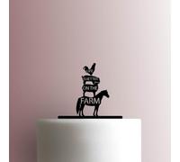 Topper per torta in acrilico, con scritta "Life Is Better On The Farm", larghezza 15,2 cm, colore: viola