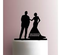 Topper per torta in acrilico, con scritta "Will You Go To Prom With Me", larghezza 20,3 cm, arancione