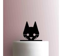 Topper per torta in acrilico, motivo gatto randagio, larghezza 12,7 cm, colore: giallo