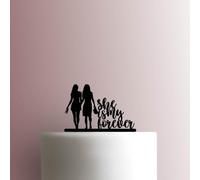 Topper per torta in acrilico, motivo "She Is My Forever", larghezza 15,2 cm, colore: