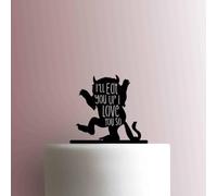 Topper per torta in acrilico, motivo "Where the Wild Things Are ?Ill Eat you up", larghezza 15,2 cm, viola