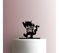 Topper per torta in acrilico, motivo "Where The Wild Things Are ?" Wild One, larghezza 20,3 cm, colore: blu