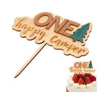 Topper per torta in legno, decorazione rustica per torte, decorazioni per torte in legno, decorazione per torte in legno, per feste di compleanno in campeggio, feste di compleanno sotto le stelle