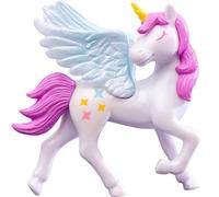 Topper per torta in miniatura creativo e sognante Pegasus - 5 x 3 x 5,2 cm, cavallo con un in cartone animato, decorazione per torte in PVC, per feste di compleanno | ornamenti da
