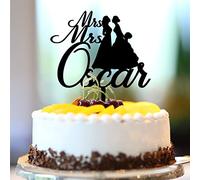 Topper per torta lesbica con nome personalizzato data est paese 2 spose topper silhouette LGBT decorazioni per matrimoni donne regali di matrimonio acrilico nero 15,2 cm