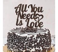 Topper per torta nuziale con scritta in inglese "All You Need Is Love" Mr & Mrs. Sagoma personalizzabile per torta di matrimonio e sposo per fidanzamento e futura sposa, regali di nozze per coppie, in