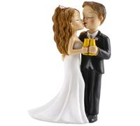 Topper per torta nuziale, decorazione per torta nuziale, champagne e baci