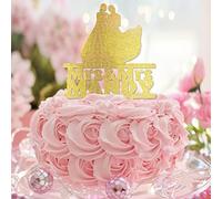Topper per torta nuziale lesbica personalizzato nomi di coppia Est Date Paese 2 Spose Cake Topper Silhouette LGBTQ Matrimonio Fidanzamento Decorazione Lesbica Matrimonio Fidanzamento Regali Glitter
