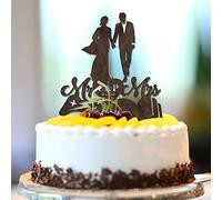 Topper per torta nuziale Mr e Mrs personalizza il cognome della data est silhouette romantica sposa e sposo topper per torta per fidanzamento sposa futura essere decorazioni per feste di addio al