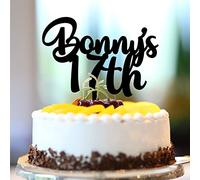 Topper per torta per 17° compleanno, 17° compleanno, in acrilico, nero, diciassette anni, 17 anni, per feste di compleanno, nome personalizzato, qualsiasi età, numero 17° anniversario, regalo di