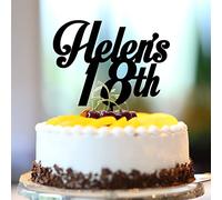 Topper per torta per 18° compleanno, 18° compleanno, personalizzabile con nome qualsiasi età numero diciotto anni 18 anni Happy Birthday Party Supplies 18° anniversario regali di compleanno per
