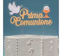 Topper per torta prima comunione,Decorazioni Addobbi Torte Decorative Eleganti per Bimbo Bambina Prima Comunione, Ideale sopra Torta e Dolci Festa di Comunione