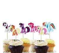 Topper per Torte,Pony Carino Cake Topper 24 Pezzi Stuzzicadenti Bandiera per Bambina Ragazzo Bambini Compleanno Tema Party Regalo Torta Decorazioni