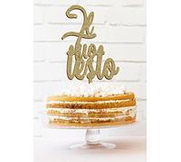 Topper personalizzato | Cake topper con qualsiasi iscrizione | Matrimonio Compleanno Comunione Battesimo Conferma Festa Decorazione della tavola | Scrivi il tuo testo (lucido)