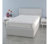 Topper Piazza e Mezza 120x195cm - TOPPER Plus Trapuntato Morbido e Traspirante 600gr/mq 4 Angoli con Cinghie Elastiche ben Saldato - Migliora il Materasso e il Comfort del Sonno